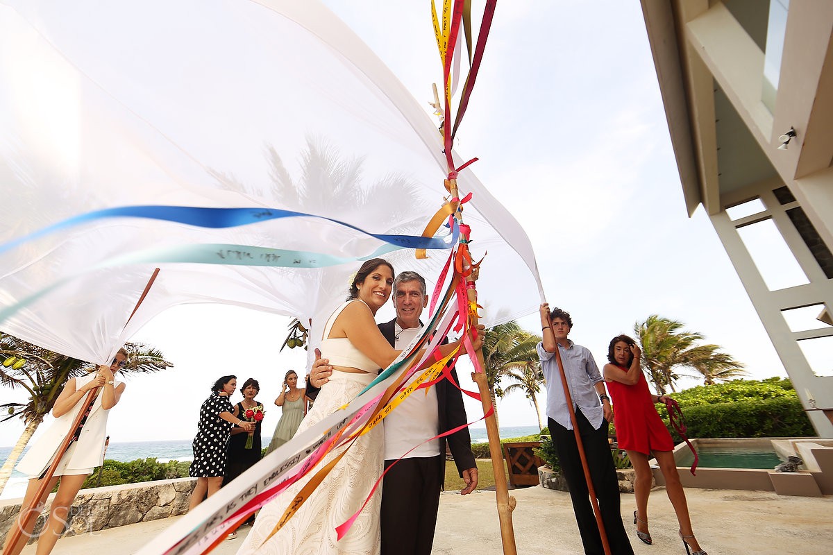 Unity ribbon ceremony destination wedding Akumal Punta Sur Riviera Maya Mexico
