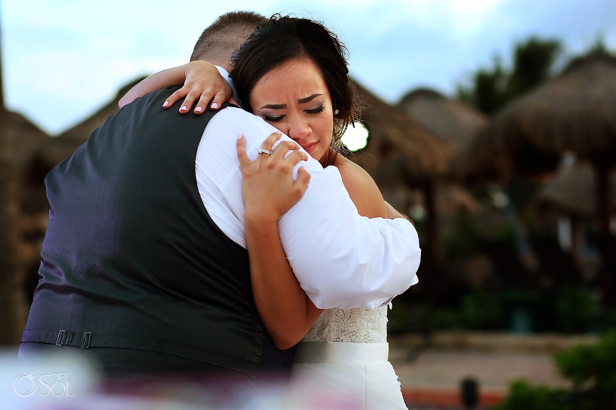 bride crying father daughter dance Now Sapphire Riviera Cancun Mexico