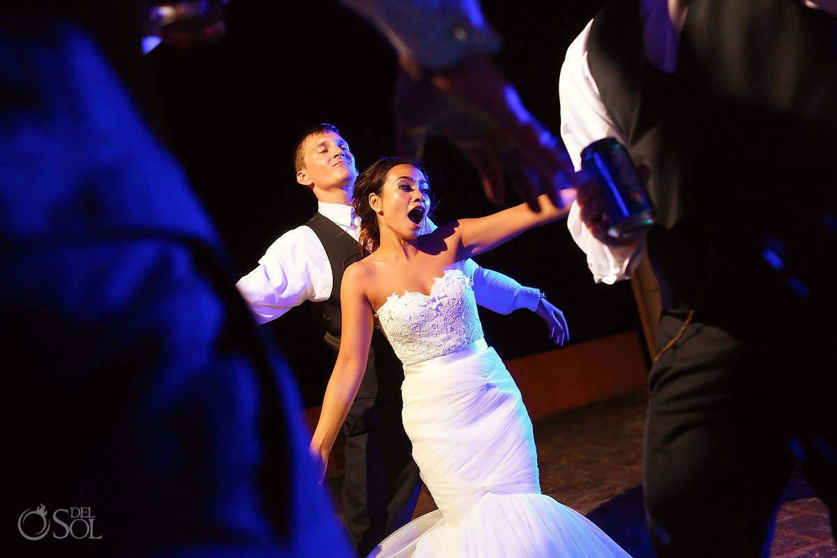 bride and groom dancing destination wedding reception Now Sapphire Riviera Cancun Mexico