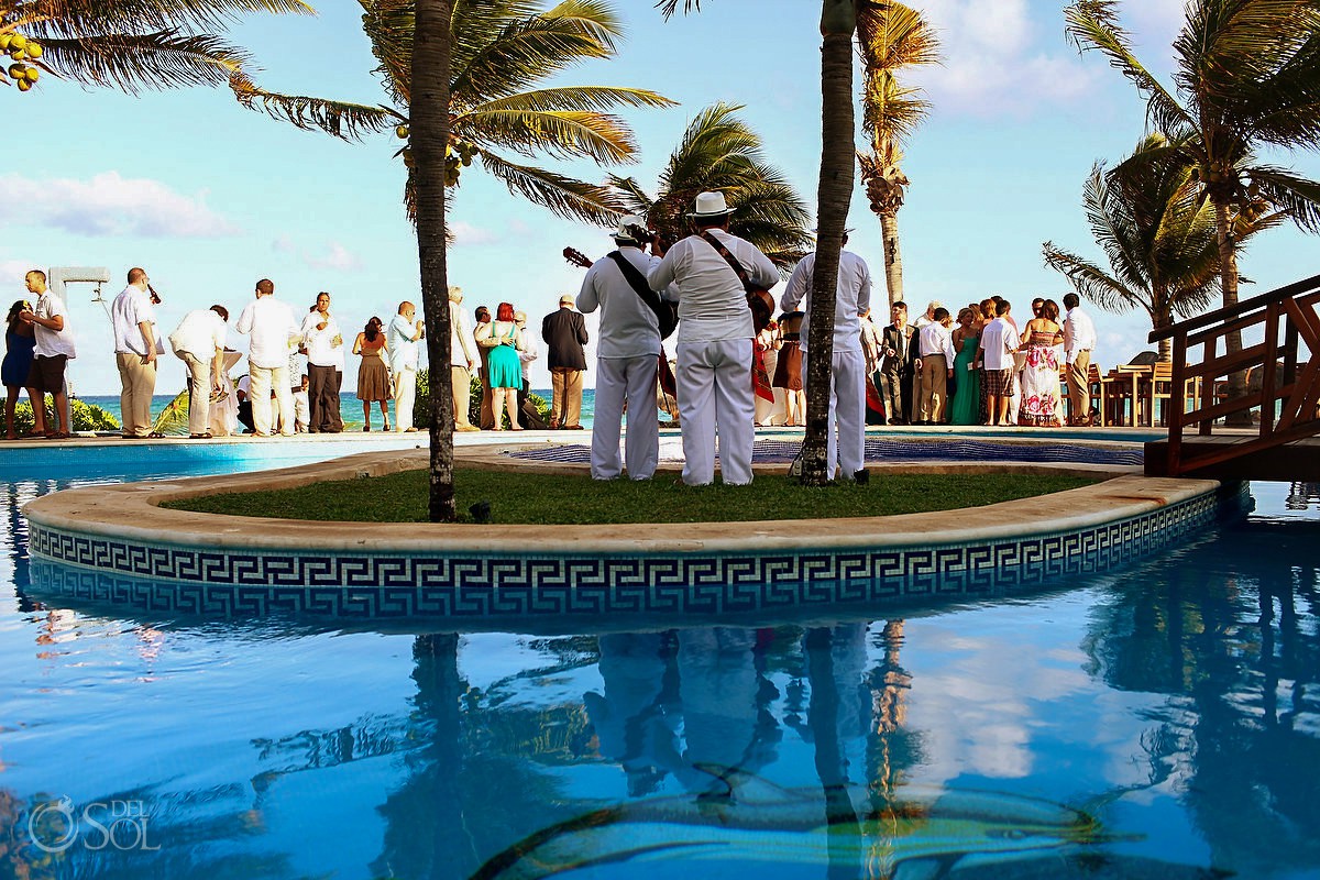 Mahekal Beach Resort Playa Del Carmen Mexico Destination Wedding Tail Hour With Mexican Trio Mahekal Beach Resort Playa Del Carmen Mexico