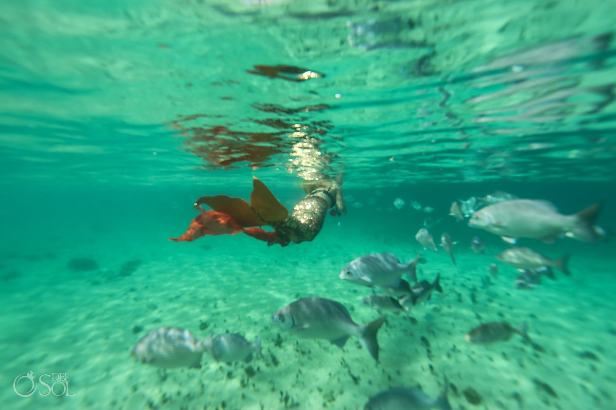 Underwater photography mermaid couple Secrets Aura Cozumel Cozumel Mexico