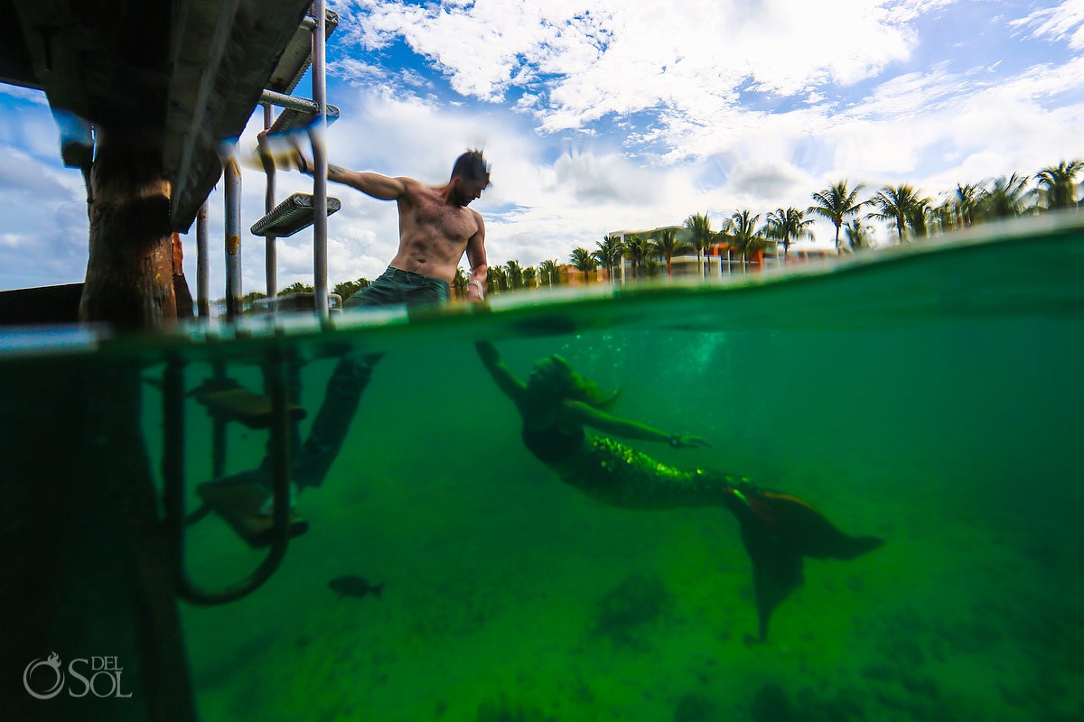 Underwater Mermaid Save the Date - Secrets Aura Cozumel #Aworldofitsown