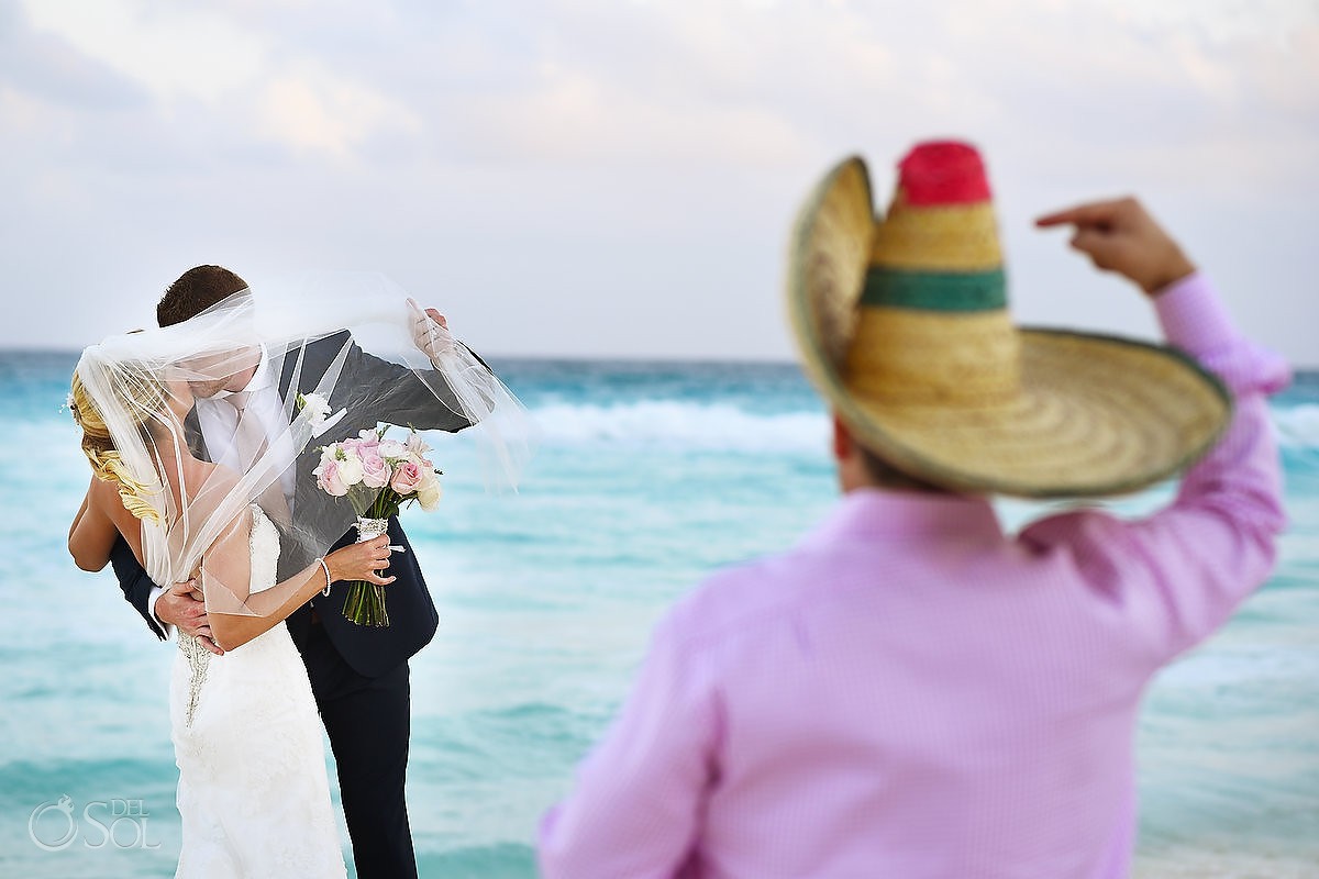 Secrets the Vine Weddings Mexico Beach Sombrero wedding