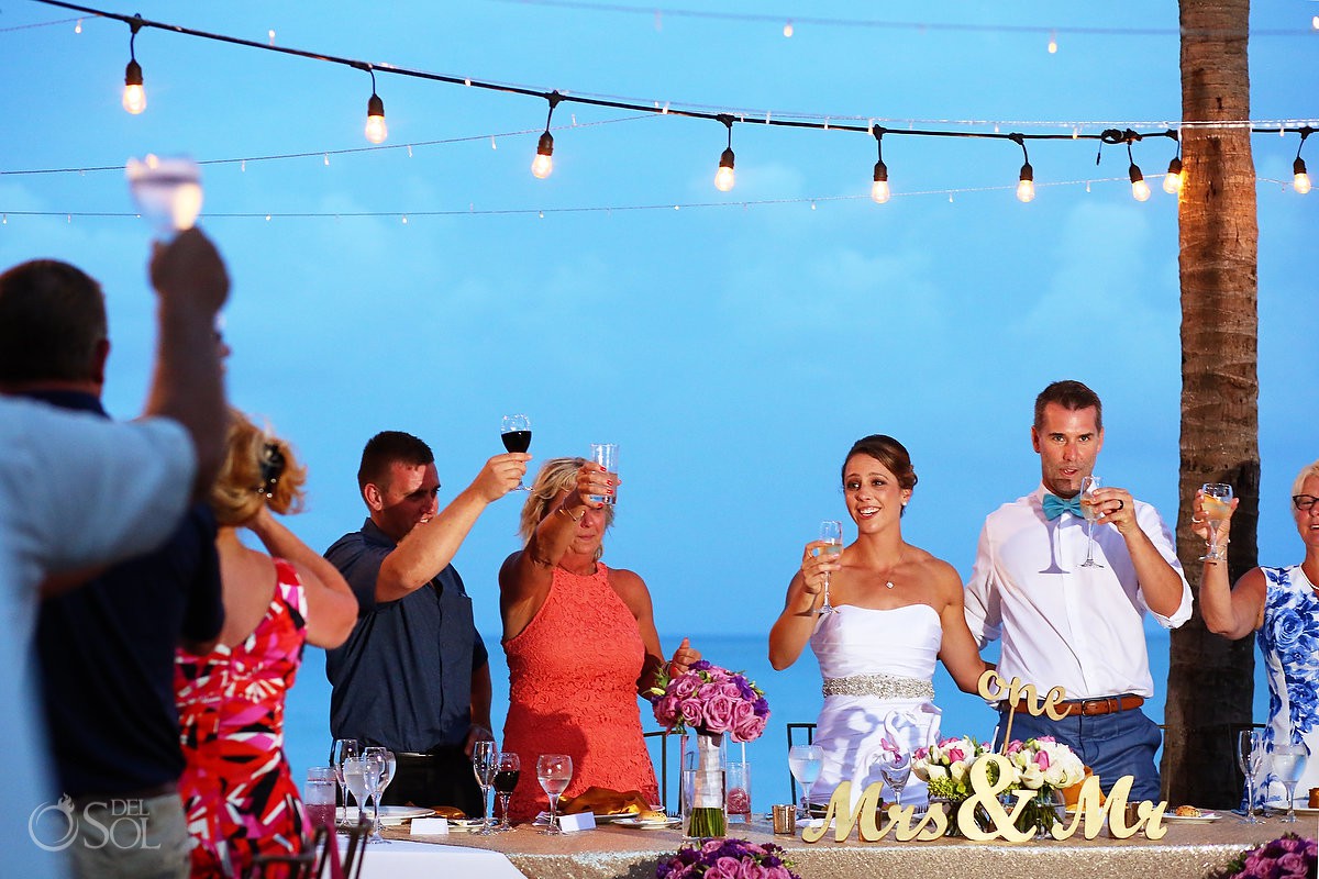 Wedding toast reception Secrets Capri Riviera Cancun Playa del Carmen Mexico