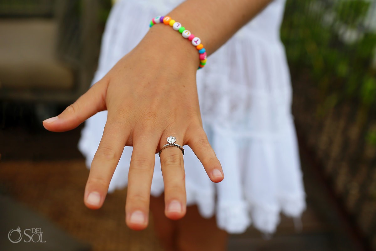 engagement ring bride tulum proposal photographer