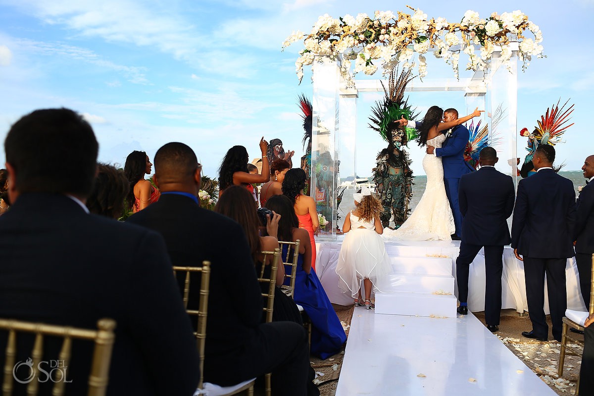 Kay Club wedding mayan ceremony Bahia Petempich Cancun Mexico