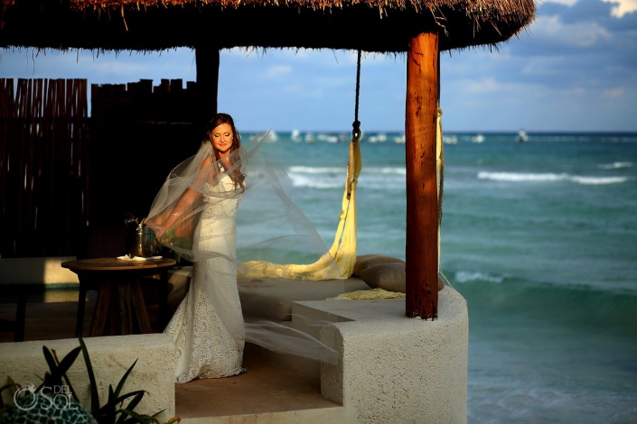 Mahekal Beach Wedding bride portrait Playa del Carmen Mexico
