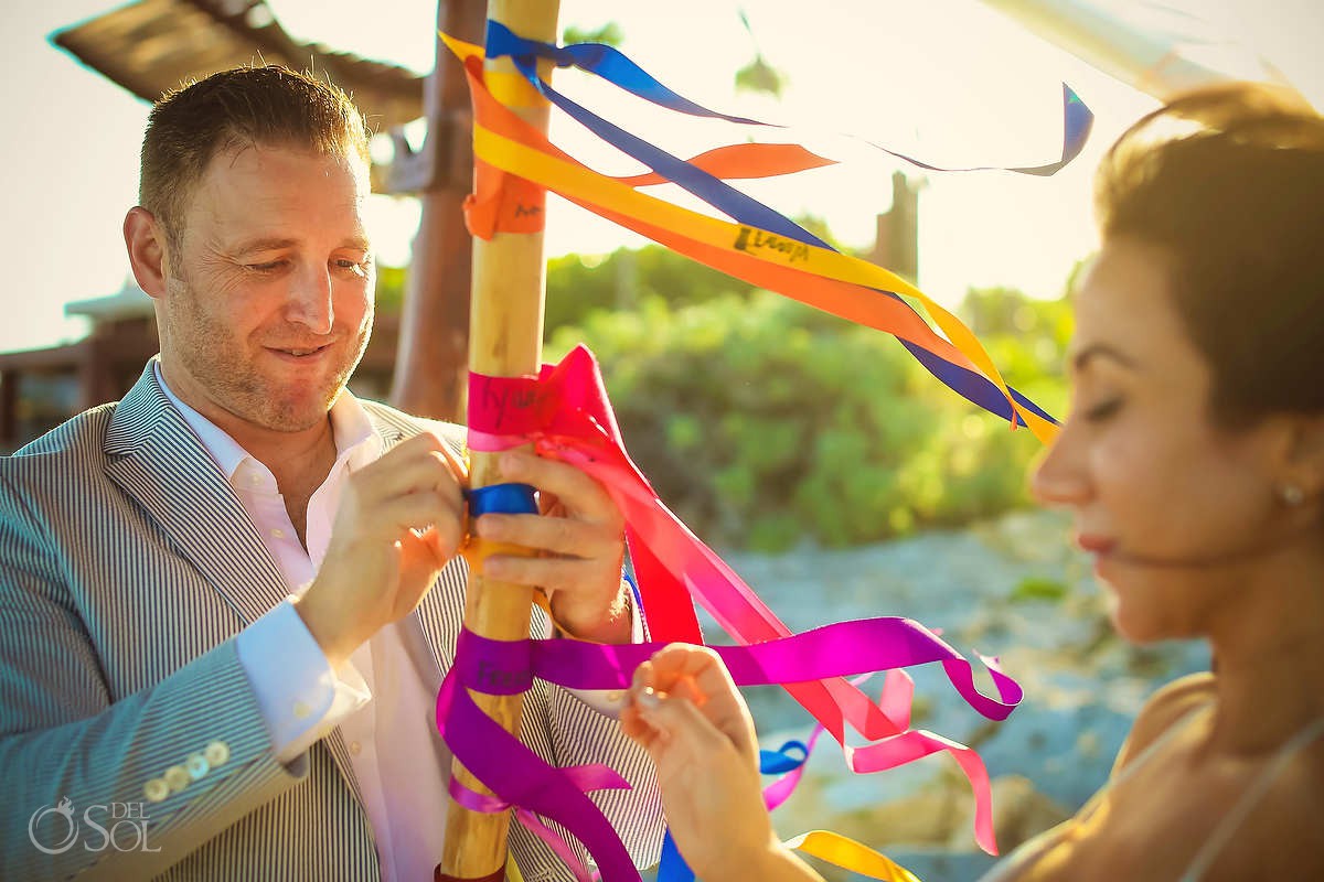 A Tulum Elopement ribbon alternative unity ceremony ideas