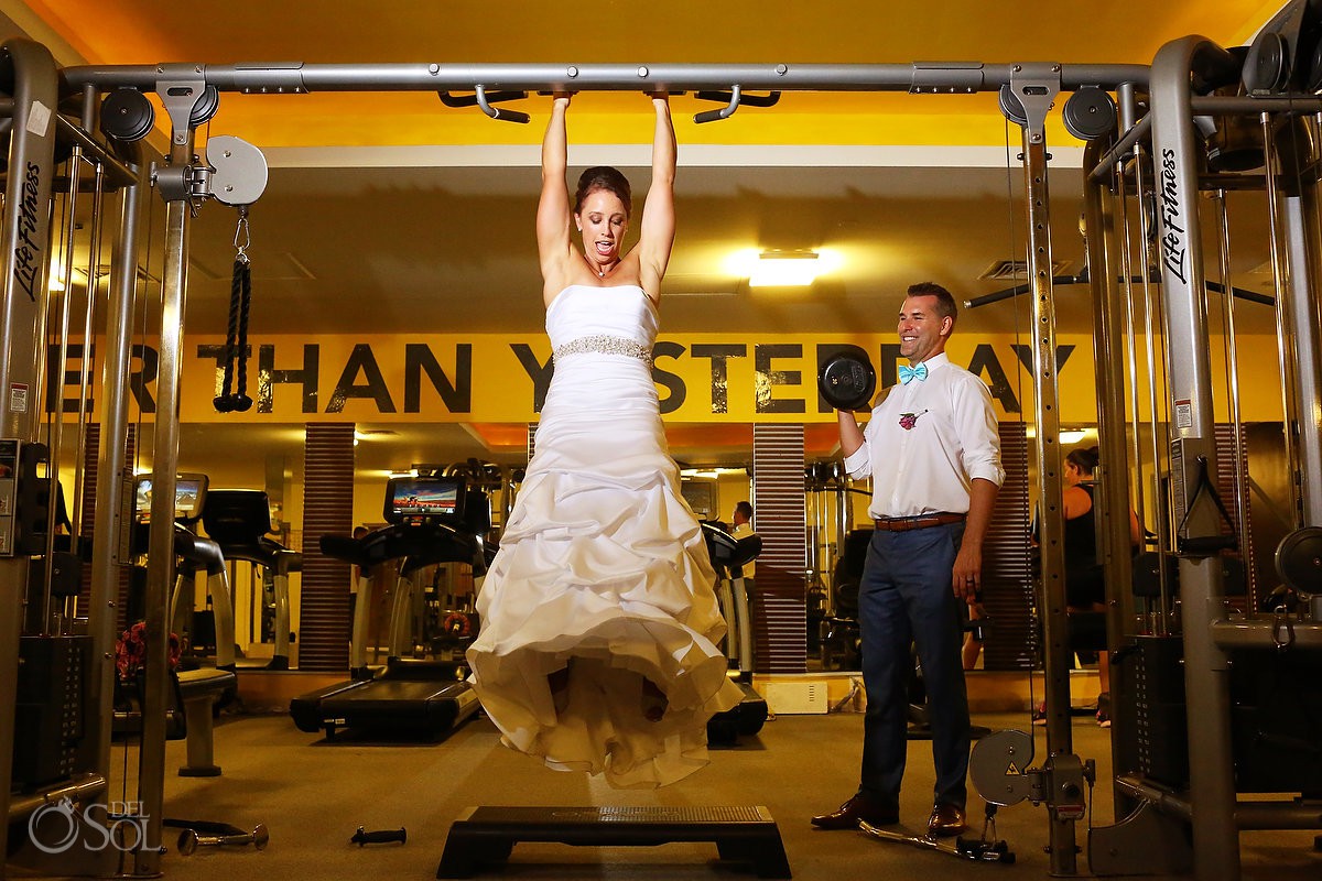 funny wedding photo crossfit bride groom secrets capri fitness center