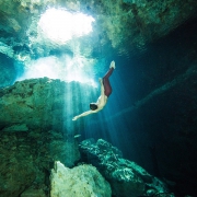 Gabriel Forestieri Underwater dancer Movement Invention Project Cenote Riviera Maya Mexico