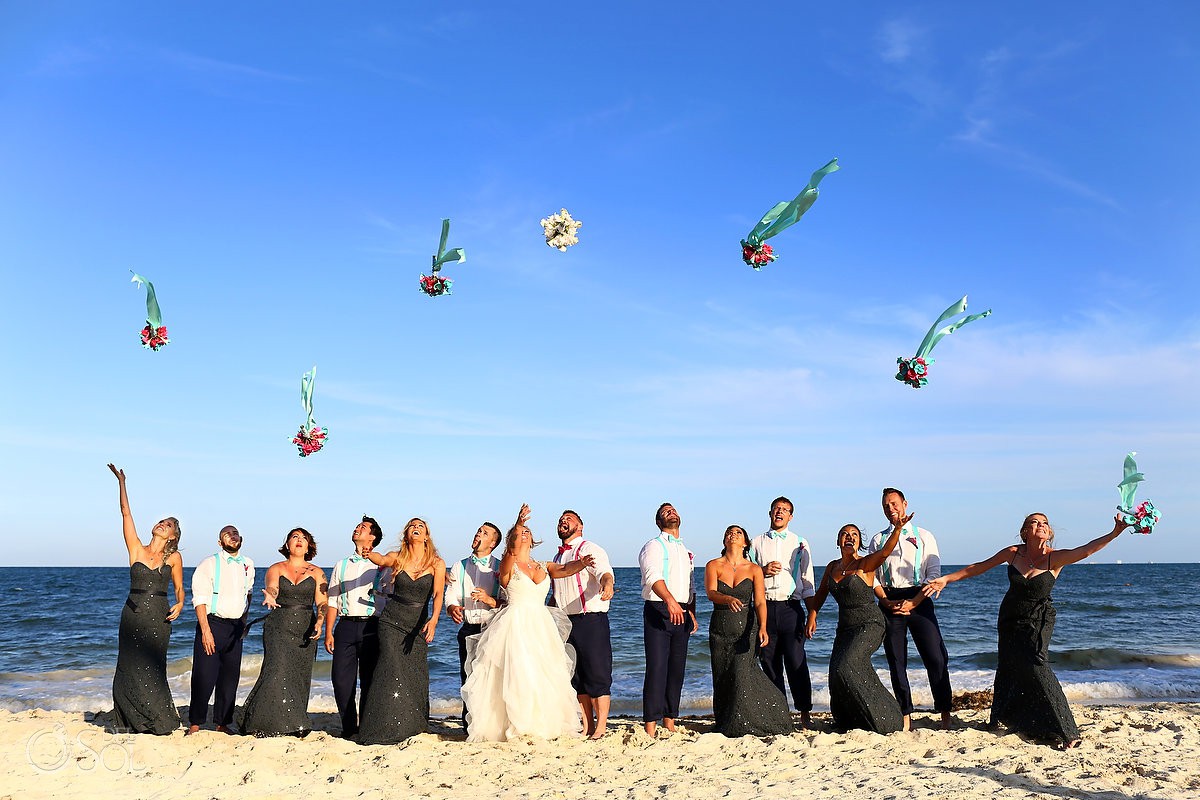 fun bridal party photo Secrets Capri South Beach Wedding