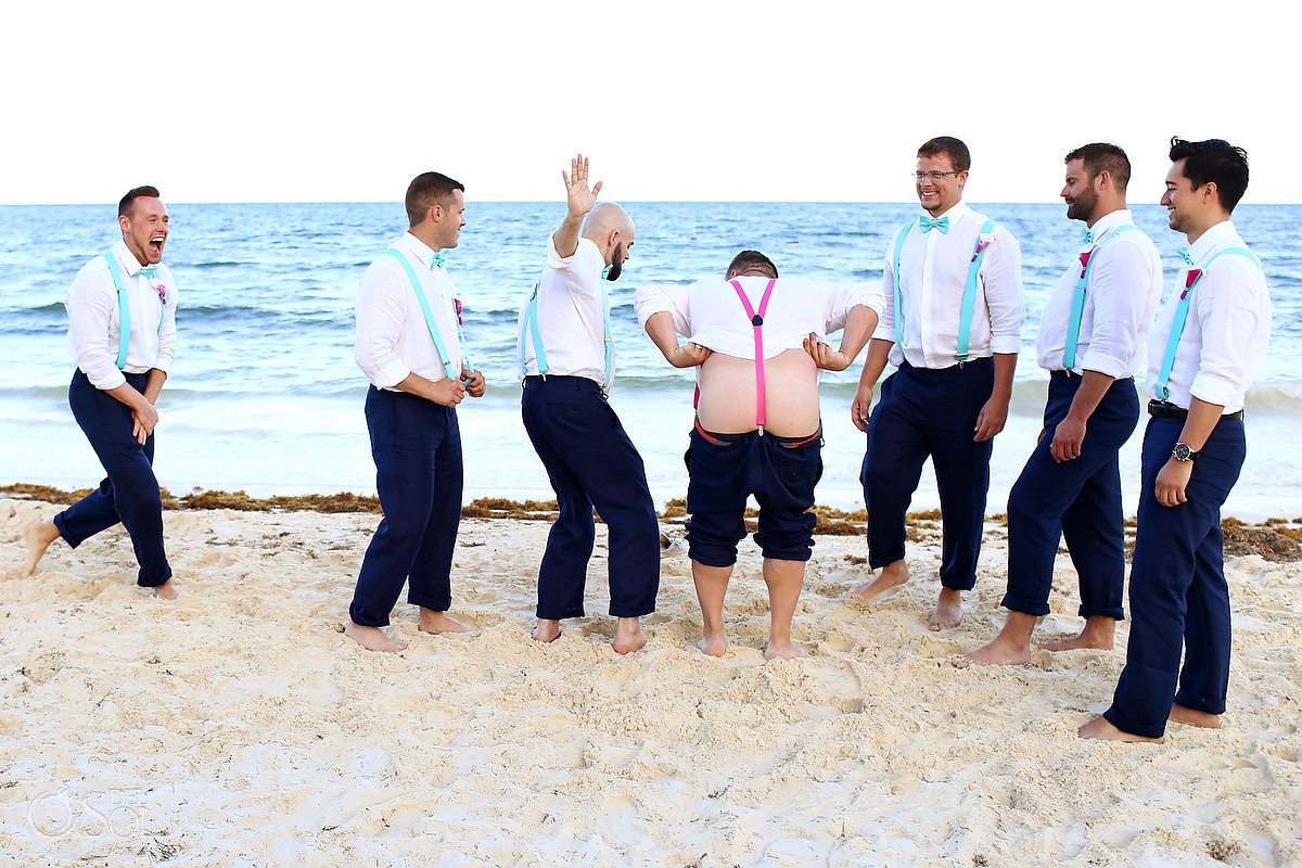 funny groomsmen party Secrets Capri South Beach Wedding photo