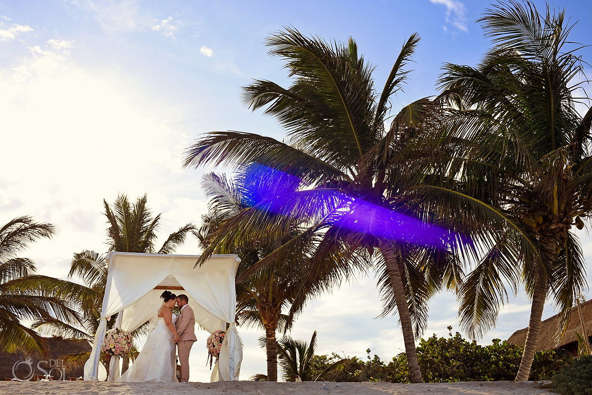 Akumal wedding venue Caribbean Sea ceremony set up