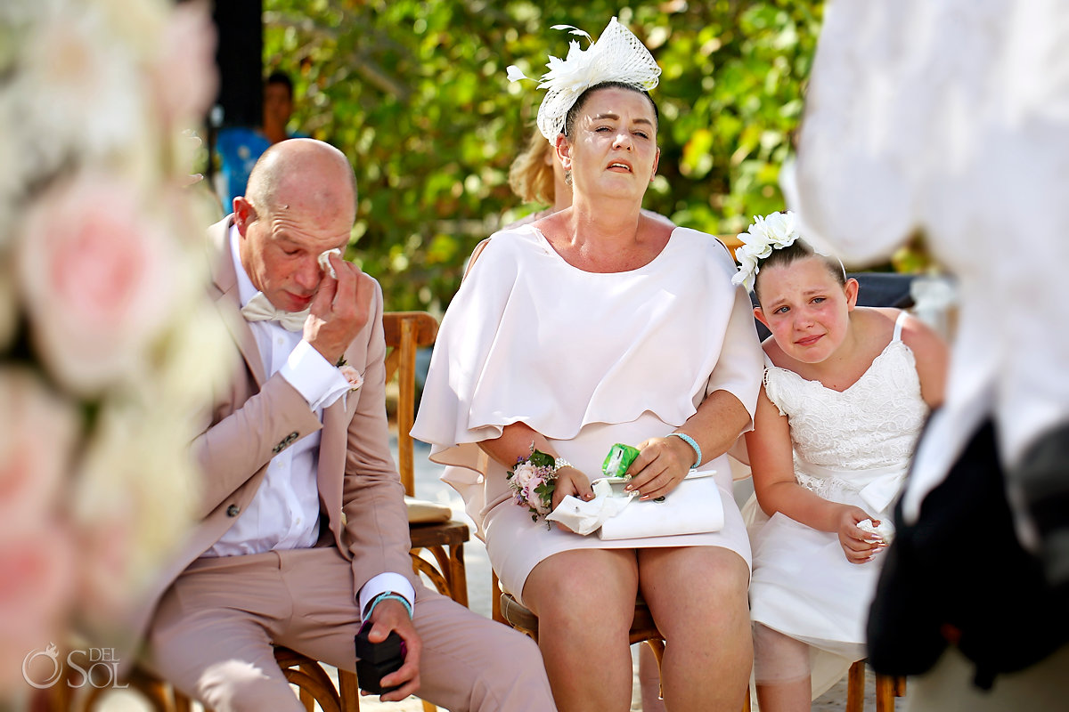 Akumal Bay Beach Wedding emotional family ceremony moment