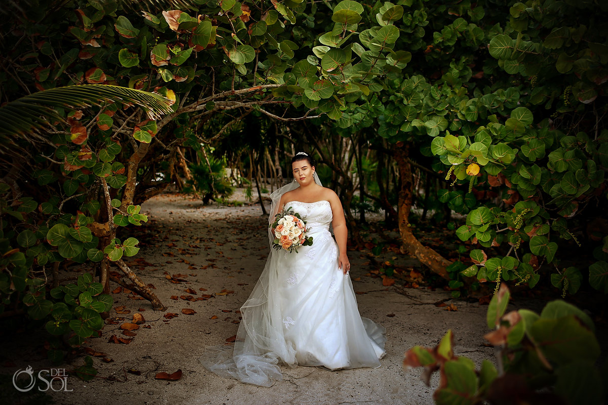 Destination Wedding Bride portrait Akumal Bay Riviera Maya Mexico