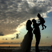 Mahekal family photos sunset silhouette Playa del Carmen Mexico #travelforlove