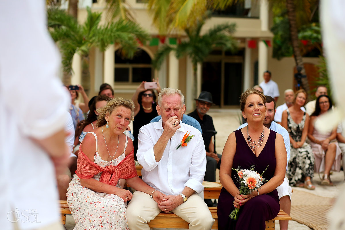 Emotional ceremony moments Tulum Boutique Villa Wedding