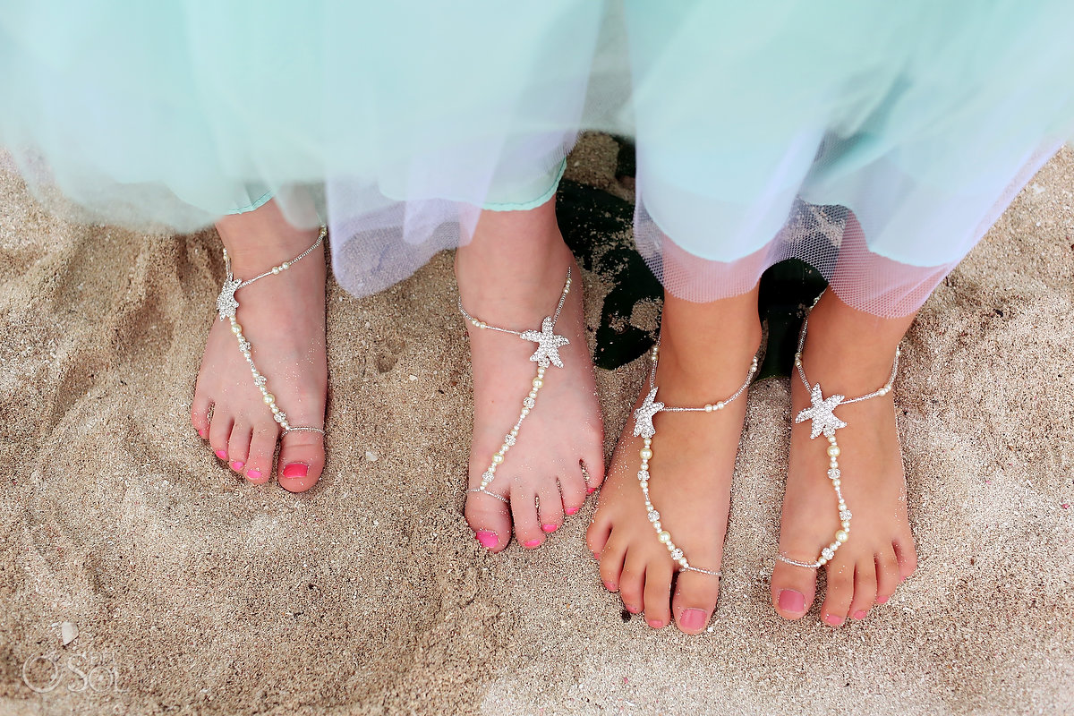 bridesmaid foot jewelry Tulum Boutique Villa Wedding