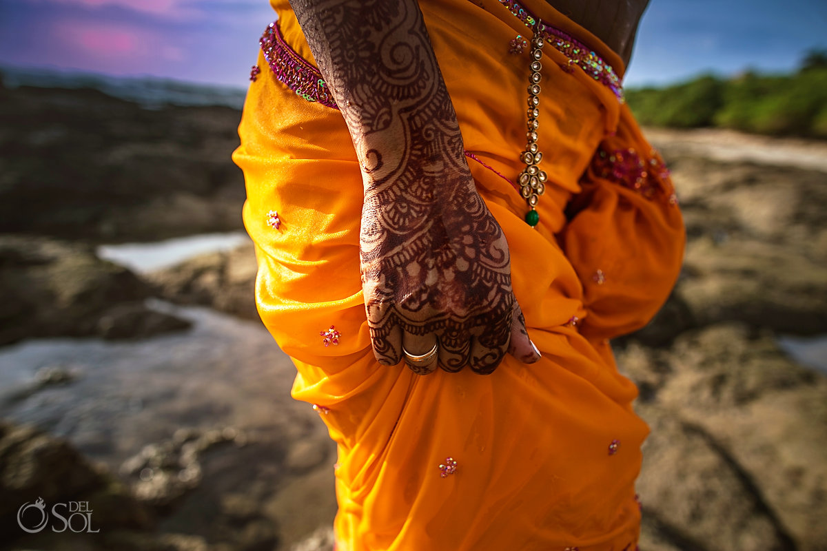Henna Tattoo Hindu bride Costa Rica Trash the Dress