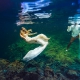 #travelforlove underwater bride trash the dress riviera maya cenote Mexico