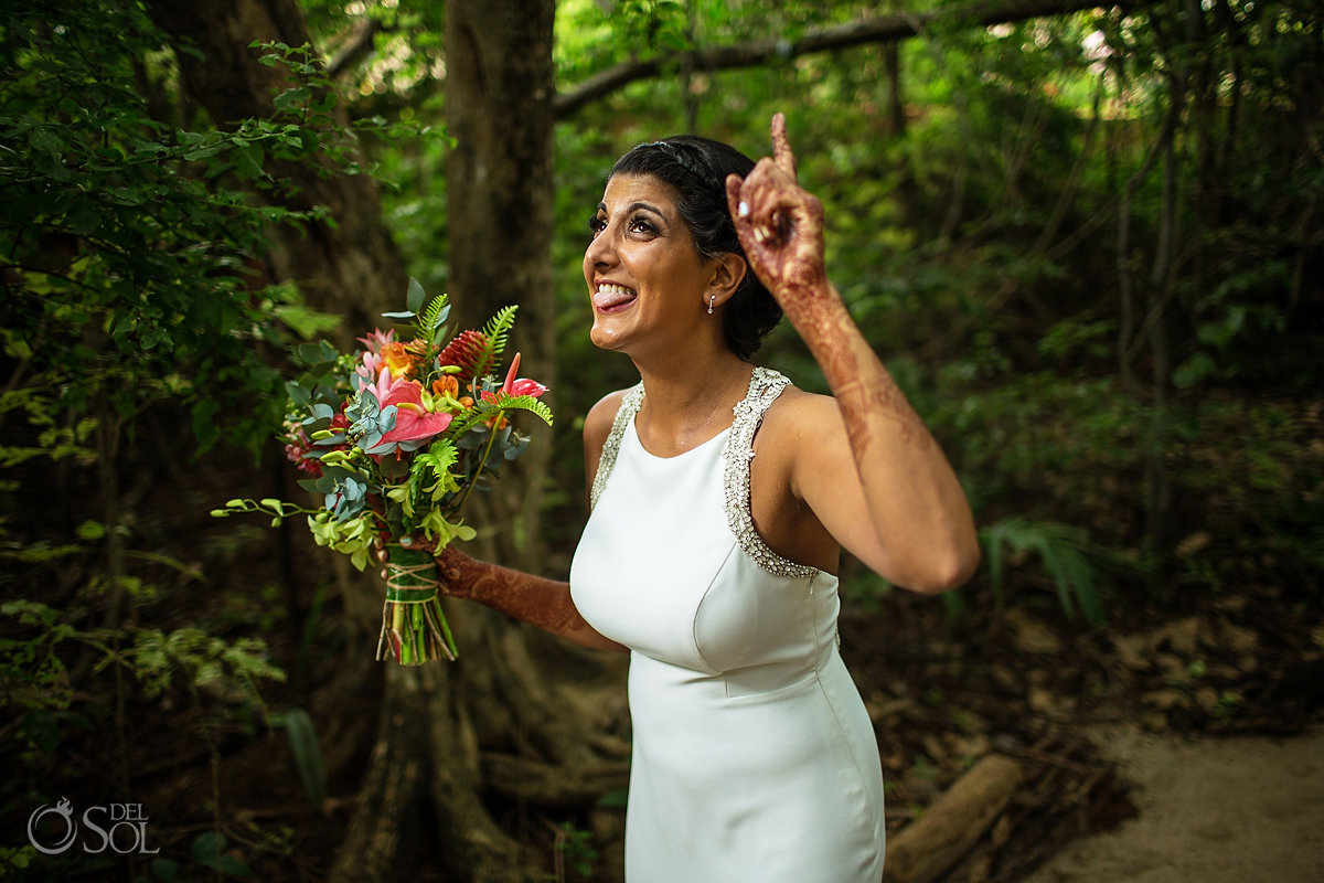 Fun Outdoor Hindu Bride entrance 