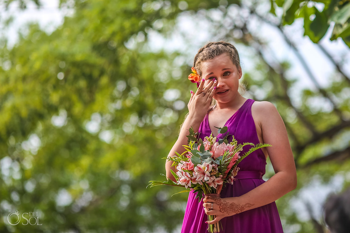 Purple Bridesmaid Dress Guanacaste Costa Rica Wedding