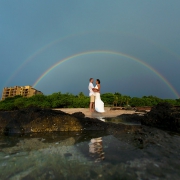 groom bride double sky rainbow tamarindo Guanacaste Costa Rica Wedding