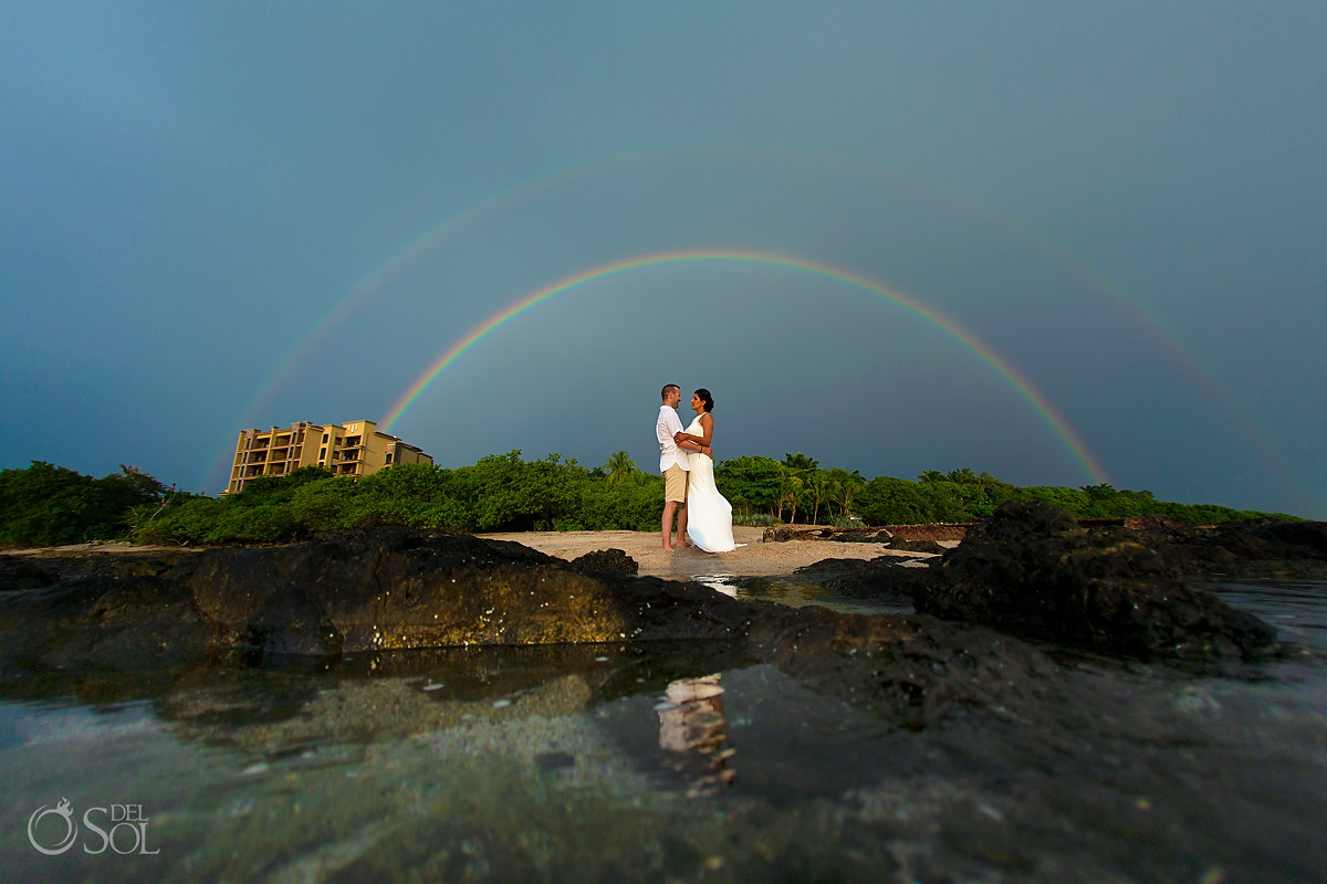 Epic Double sky rainbow Bride and Groom Photos Guanacaste Costa Rica