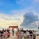 first kiss Hyatt Ziva Cancun Fire Pits Wedding