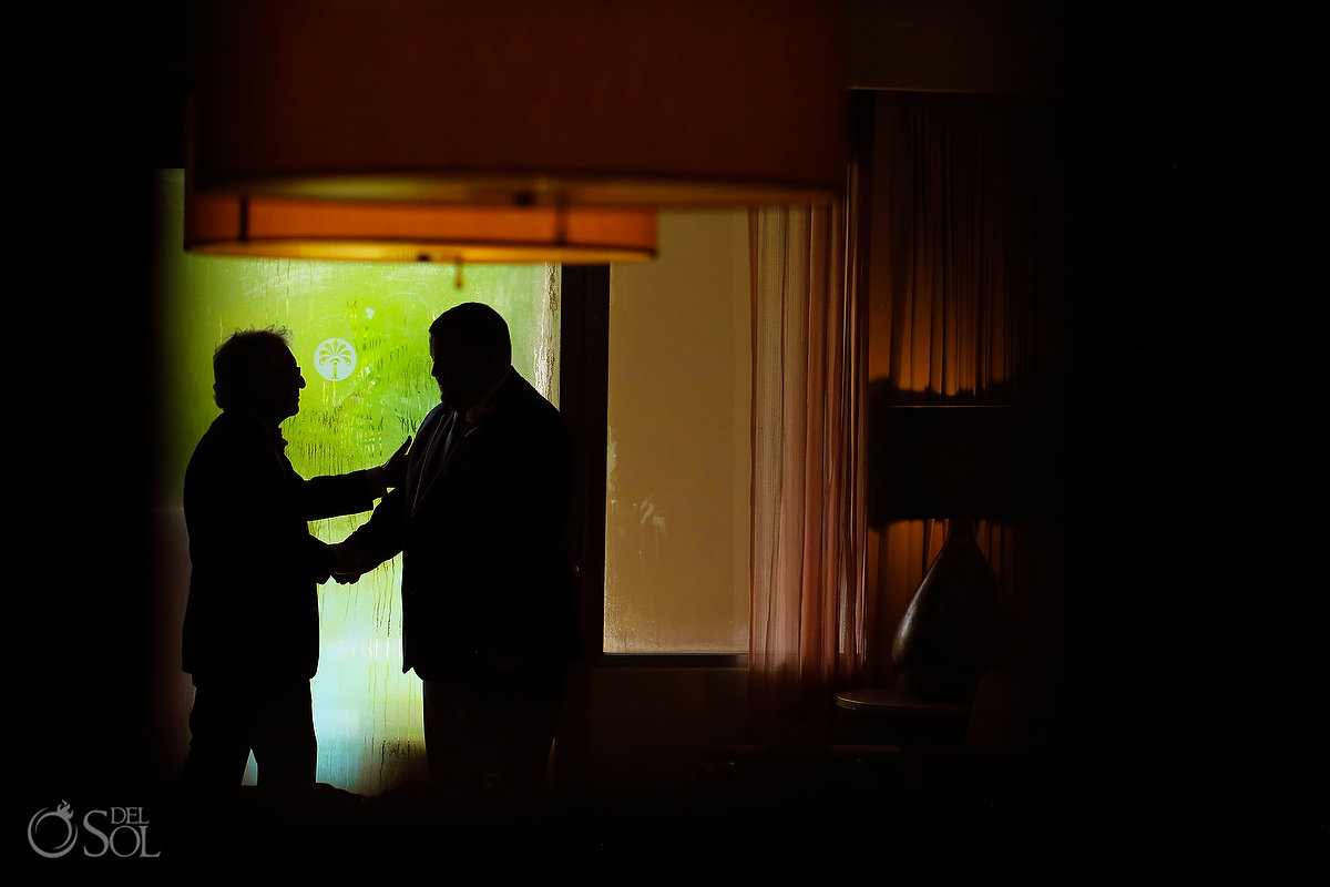 Getting Ready Groom Father Silhouette Paradisus Documentary Moment