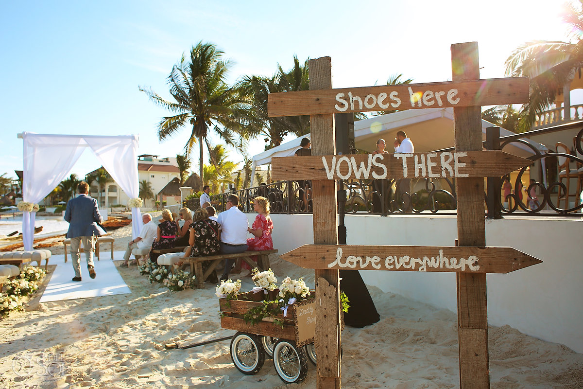 Beach ceremony Villa La Joya Wedding Riviera Maya 