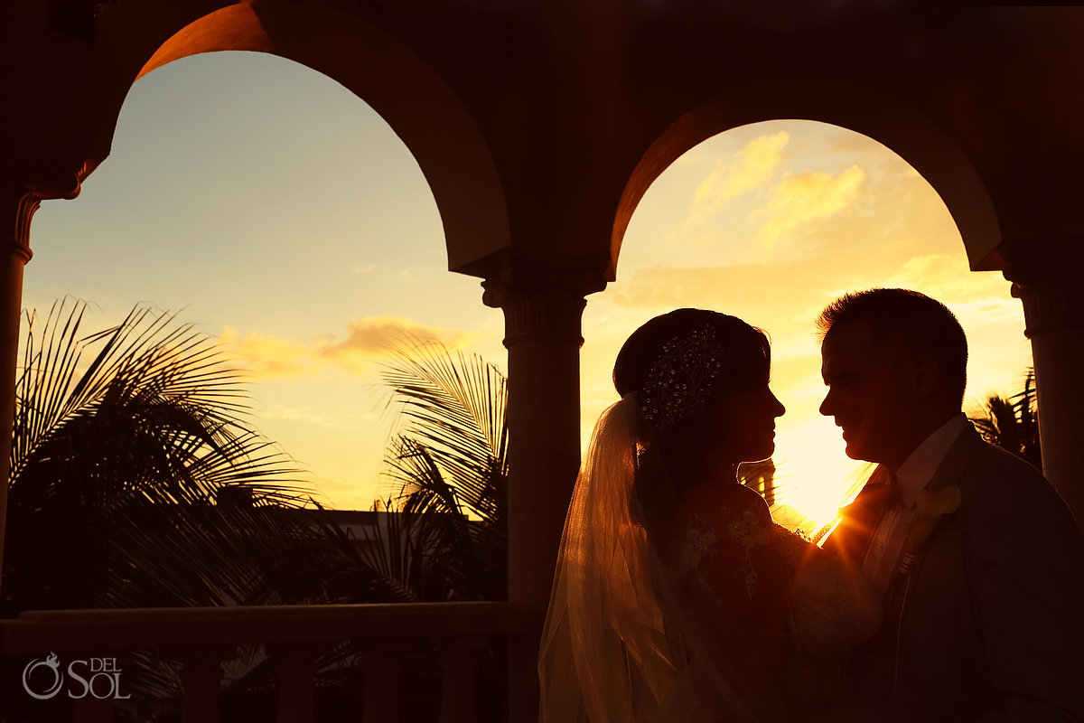 golden hour wedding portraits