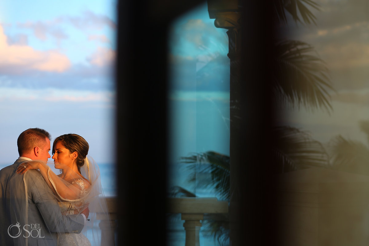 magic sunset bride and groom photos