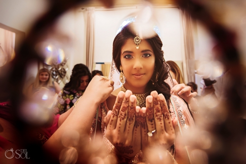 Indian Bride getting ready Dreams Tulum Wedding