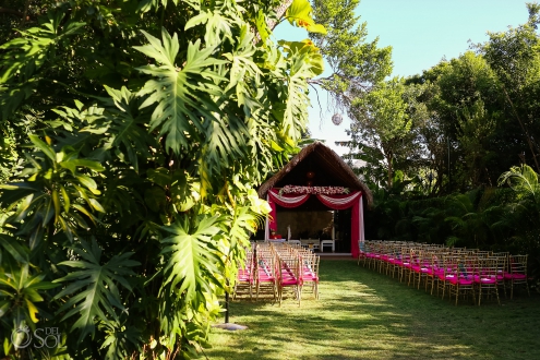 Wedding ceremony setup Secret garden Dreams Tulum