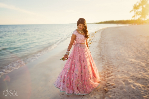 Indian wedding dress Tulum Beach bride portraits
