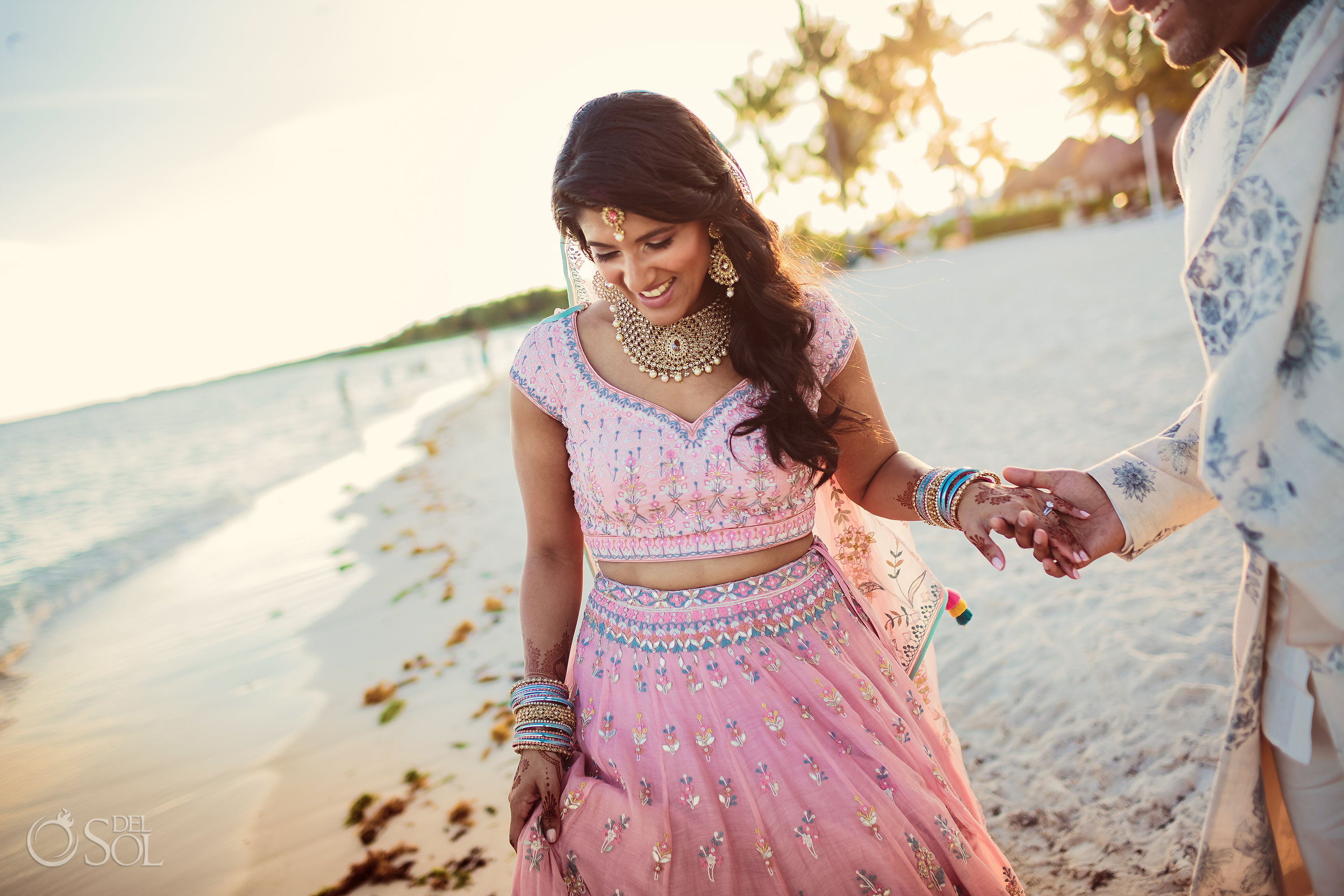 Indian bride beach photos Dreams Tulum