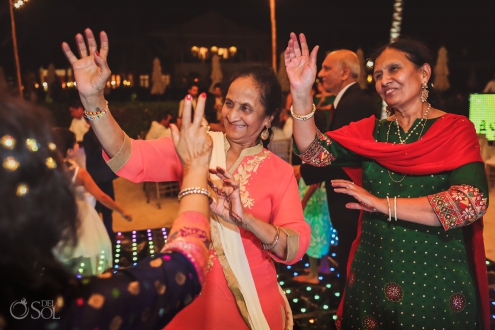 Indian wedding party reception ladies dancing