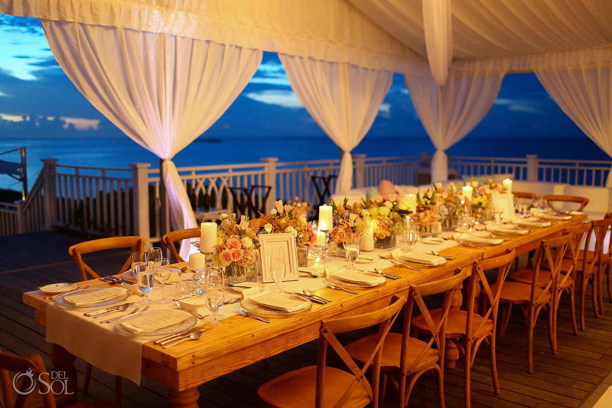 Four Seasons Ocean Club Wedding reception setup