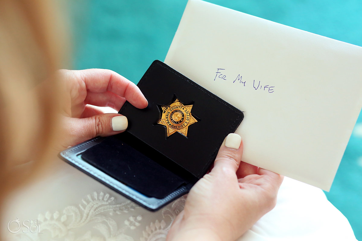 Love wedding letter groom gift detail sheriff badge