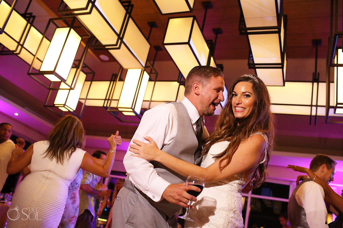 Just Married Fun dance Now Jade Riviera Cancun Resort & Spa Bamboo Room Wedding Reception