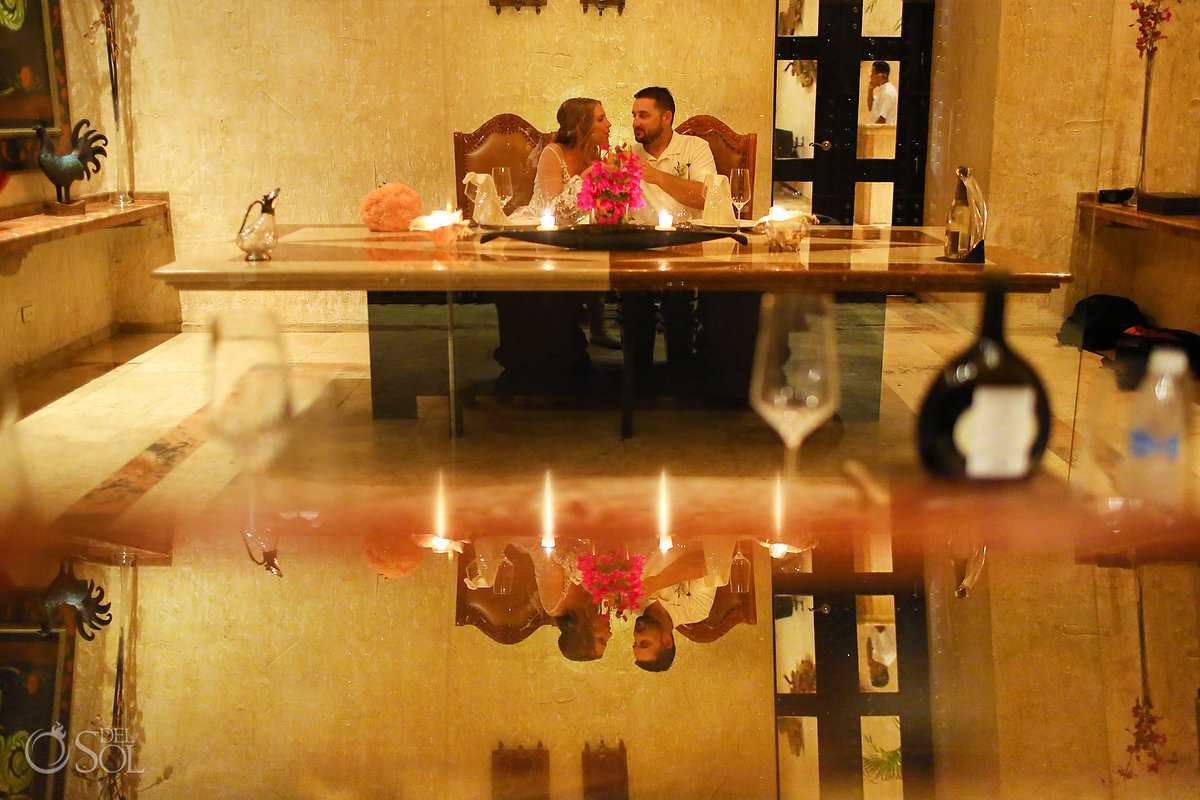 Zoetry Pariso Wine Cellar Reception Table dinner setup