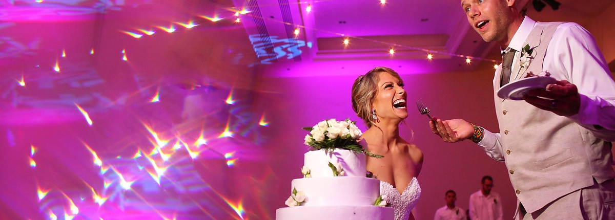 Cake Cutting Dreams Tulum Ballroom destination wedding reception
