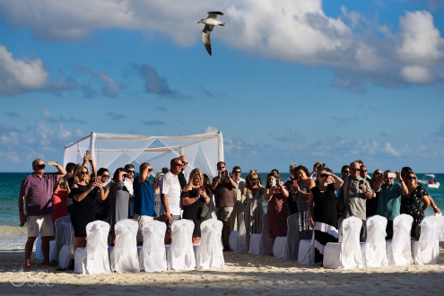 Iberostar Grand Paraiso wedding ceremony friends and family waiting bride