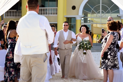 Iberostar Grand Paraiso wedding ceremony bride walking down the aisle