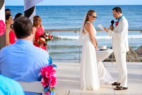 Beach front wedding ceremony Now Jade