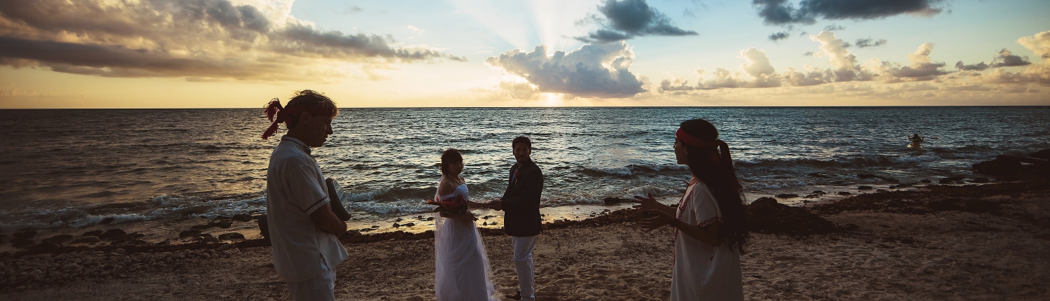 Awe-inspiring Sunrise Photoshoot Mayan Wedding Ceremony Akumal Private Beachfront Villa Elopement
