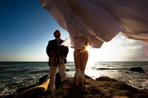 Aesthetically Pleasing Sunlight merging legs Passioned Newlyweds Vintage Bridal Shoes Akumal Bay Elopement