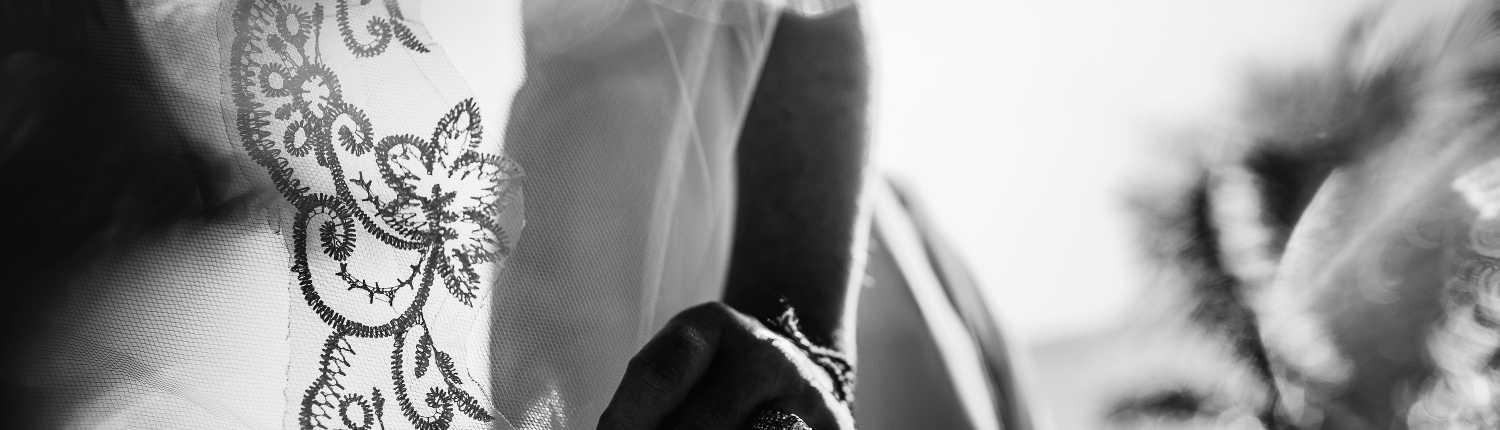 Black Withe Bridal Details Wedding Ring Embroidery Tule Veil Akumal Private Villa Wedding