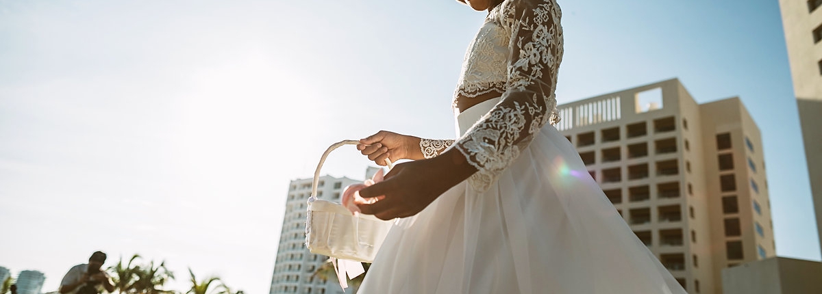 flower girl black wedding Cancun Hyatt Ziva
